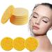 SDJMa 30-Count Compressed Facial Cleansing Sponges - 100% Natural Cellulose Cosmetic Spa Sponges for Daily Facial Cleansing - Makeup and Mask Removal | Exfoliating (Yellow-2.4inch)