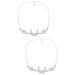 2 Pack Alloy Moon Headpiece Retro Hollow Diamond Pattern Chain (faceted Black Crystal) Women s