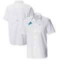 Men's Columbia White Detroit Lions Slack Tide Omni-Wick Button-Up Camp Shirt
