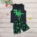 HUANBAI Set Summer Vest+Shorts Kids Boys Girls Clothes Toddler Outfit Dinosaur Boys Outfits&Set