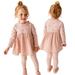 AJZIOJIRO Baby Girls Ruffle Flare Tunic Dress Top Leggings Pants 2PCS Toddler Fall Outfit Set Clothes Kids Floral Dress & Pant Playwear Set