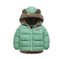 PURJKPU Baby Boys Girls Puffer Jacket Hooded Coat Fleece Liner Elastic Cuffs Outerwear 12Mon-5T With Bear Ear Hoodie Mint Green 100