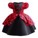 Bjutir Cute Dresses For Girls Party Dress Vintage Polka Dot Print Party Evening Dress With Puffed Sleeves For Children