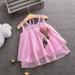 HUANBAI Solid Tulle Sleeveless Dresses Girls Toddler Flowers Skirt Party Princess Girls Outfits&Set