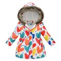 Clearance Jacket Toddler Baby Floral Print Jacket Parkas Hoodies Tops For Kids Winter Thick Warm Windproof Coat Outwear Jackets qILAKOG Multicolor4 Years