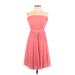 Rubber Ducky Productions, Inc. Cocktail Dress - A-Line Strapless Sleeveless: Pink Solid Dresses - Women's Size Medium