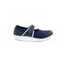 Traq by Alegria Flats: Slip-on Platform Casual Blue Print Shoes - Women's Size 38 - Almond Toe