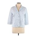 J.Jill Jacket: Short Silver Print Jackets & Outerwear - Women's Size 12 Petite