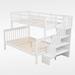 Fadhel Twin over Full Standard Bunk Bed w/ Shelves by Harriet Bee Wood in White | 61.4 H x 54.33 W x 91.73 D in | Wayfair