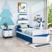 Sunside Sails Southwood Twin Wood Bed w/ Twin Size Trundle & Nightstands in White/Blue | 53.1 H x 42.1 W x 92.1 D in | Wayfair