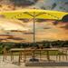 Arlmont & Co. Sayaf 107.7" x 71.9" Rectangular Lighted Market Umbrella, Metal in Yellow | 96.7 H x 107.7 W x 71.9 D in | Wayfair