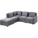 Multi Color Sectional - Everly Quinn Pomponin 5 - Piece Upholstered Corner Sectional Corduroy | 34.2 H x 118.7 W x 59 D in | Wayfair