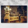 Ebern Designs Chicago River Walk At Night On Canvas Print Canvas, Solid Wood in Black/Yellow | 18 H x 27 W x 1.5 D in | Wayfair