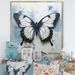 Gracie Oaks Urban Butterflies Graffiti Accents II On Canvas Print Canvas, Cotton in Black/Blue | 30 H x 30 W x 1 D in | Wayfair