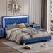 House of Hampton® Johnye Platform Bed Upholstered/Velvet, Metal in Blue | 44.5 H x 64 W x 83.7 D in | Wayfair 77194EE38E5E4F25B9777E31E497BF28