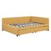 Latitude Run® Daybed w/ 2 Storage Drawers Sofa Bed Frame No Box Spring Needed Upholstered/Linen in Yellow | 27.6 H x 57.9 W x 78.9 D in | Wayfair