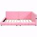 Latitude Run® Amberleigh Daybed w/ USB Ports & LED belt, Solid Wood in Pink | Wayfair 423B527D5C034DA298D2593FA0ED0C57