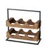 Ebern Designs Persell 6 Bottle Wine Bottle Rack Wood/Metal/Solid Wood in Black/Brown | 13 H x 14.25 W x 6 D in | Wayfair