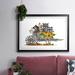 Millwood Pines Raccoon Wheelbarrow Framed On Paper Print in Blue/Gray/Green | 19 H x 27 W x 1.5 D in | Wayfair 009FC1F14BE844F9948B0FF796E9DF7B