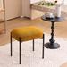 Ebern Designs Lynthia Iron Accent Stool Polyester/Upholstered in Yellow/Brown | 18.89 H x 17.72 W x 12.99 D in | Wayfair