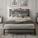 17 Stories Zaivier Metal Platform Storage Bed Upholstered/Metal/Linen in Gray | 40.58 H x 56.1 W x 81.2 D in | Wayfair