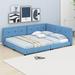 Ebern Designs Kitsy Panel Bed Upholstered/Linen in Blue | 27.6 H x 62.2 W x 84.3 D in | Wayfair F0698E26A092400E82BE9BC373F86155