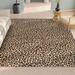 Black/Brown 156 x 118 x 0.1 in Area Rug - Well Woven Animal Prints Leopard Brown Modern Flat-Weave Rug Polyester | 156 H x 118 W x 0.1 D in | Wayfair