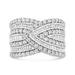 Infinite Jewels White .925 Sterling Silver 2.37 CTTW Diamond Multi Row Overlay Band Ring J-K Color - I3 Clarity - Ring Size 7