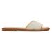 TOMS Women's Shea Cream Leather Slide Sandals Natural/White, Size 12