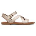 TOMS Women's Gold Sloane Leather Strappy Sandals, Size 5