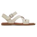 TOMS Women's Sloane Cream Leather Strappy Sandals Natural/White, Size 6