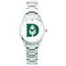 Women's Silver Dartmouth Big Green Stainless Steel Bracelet Wristwatch