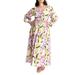 Plus Size Women's Printed V Neck Maxi Dress by ELOQUII in Abstract Floral Flourish (Size 24)