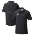 Men's Columbia Black Kansas City Chiefs Slack Tide Omni-Wick Button-Up Camp Shirt