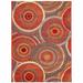 Liora Manne Marina Circles Indoor/Outdoor Rug by Trans-Ocean Import in Saffron (Size 4'10"X 7'6")