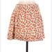 J. Crew Skirts | J. Crew Factory Watermelon Printed Cotton Circle Mini Skirt | Color: Cream/Red | Size: Xs