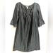 J. Crew Dresses | J Crew Crinkle Linen Blend Grey Shift Dress 1/2 Sleeves | Color: Gray | Size: 4