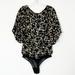 Free People Tops | Free People Intimately Dessa Women Black Floral Bodysuit Size Medium Brand New | Color: Black/Yellow | Size: M
