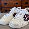 Gucci Shoes | Gucci Ace Embroidered King Snake Men’s White Fashion Sneakers Size 11 It. 12 Us | Color: Red/White | Size: 11