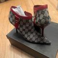 Gucci Shoes | Gucci Rare D Ring Monogram Zipper Ankle Pointed Toe Booties | Color: Blue/Red | Size: 7b