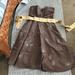 Anthropologie Dresses | Anthropologie Strapless With Gold Sash Tie. Beautiful Size 2 | Color: Brown/Gold | Size: 2
