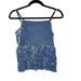 American Eagle Outfitters Tops | American Eagle Womens Blue Crushed Velvet Babydoll Tank Top Size Medium Dainty | Color: Blue | Size: M
