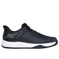 Skechers Men's Slip-ins Relaxed Fit: Viper Court Reload Sneaker | Size 8.0 | Black/White | Textile/Synthetic | Vegan | Machine Washable | Arch Fit