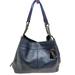 Coach Bags | Coach Lexi Metallic Blue Triple Compartment Shoulder Bag | Color: Blue | Size: Os
