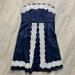 Lilly Pulitzer Dresses | Lilly Pulitzer Betsey Navy Blue Eyelet Embroidered Lace Strapless Sate Dress 2 | Color: Blue/White | Size: 2