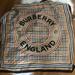 Burberry Accessories | Burberry Heritage Stripe Monogram Silk Scarf Beige 90x90 Nwt | Color: Black/Tan | Size: Os