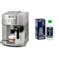 De'Longhi Magnifica ESAM 3500.S Kaffeevollautomat mit Milchaufschäumdüse für Cappuccino, mit Espresso Direktwahltaste, 2-Tassen-Funktion, großer 1.8L Wassertank, Grau/Silber mit DLSC 500 Entkalker