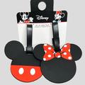 Disney Accessories | Disney Mickey & Minnie Mouse Luggage Tags Set Of 2 | Color: Black/Red | Size: Os