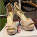 Jessica Simpson Shoes | Js Stilettos Suede With Rhinestones On Sides | Color: Tan | Size: 8