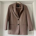 Zara Jackets & Coats | Faux Leather Blazer | Color: Brown | Size: S